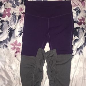 Alo purple and gray goddess leggings